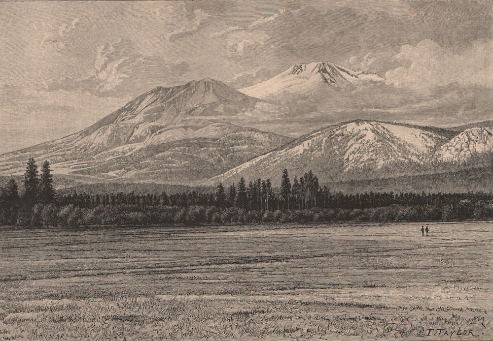 Mount Shasta. California 1885 old antique vintage print picture